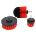 3pcs 3 Colors Drill Brush Replacement Power Scrubber Brush Electric Drill Kit for Bathroom Surfaces Tub Kitchen Shower and Sinks (Red)