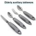 Adaptive Utensils (5-Pieces) Adaptive Utensils for Elderly Arthritis Parkinsons and Handicapped Stainless Steel and Dishwasher Safe - Grey - Buy Online on SooperMarket.com