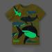 Boys' Novelty Luminous Dinosaur T-Shirt | Short Sleeve Crew Neck Tee | Cartoon Print | 1-7Y | 2-3T | Yellow - Buy Online on SooperMarket.com