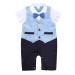 AmzBarley Baby Boys Gentlemans Outfit Suit Kids Long/Short Sleeve Dress Shirt Pants Vest Bowtie Tuxedo Rompers Childs Birthday Evening Holiday Party Blue 098 3-6 Months