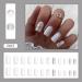 Square Press On Nails Short White Fake Nails | Glue On Acrylic False Nails with Matte Finish & Sequin Designs | 24Pcs Set for Women & Girls - Buy Online on SooperMarket.com