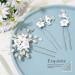 Crystal Wedding Hair Pins - Bridal Hair Pieces for Women - Pack of 3 - Gorais Flower Design (A-Silver) - Buy Online on SooperMarket.com