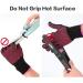 LEEQ 2 Pieces Heat Resistant Gloves Silicone Non-Slip Gloves for Hair Styling Curling Iron Fit All Hand Sizes (Rose red Silicone dots) - Buy Online on SooperMarket.com