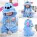 TMEOG Baby Romper Hooded Jumpsuit | Unisex 6-12 Months | Blue Star Design | Autumn Winter Flannel Clothing - Buy Online on SooperMarket.com