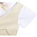 AmzBarley Baby Boys Gentlemans Outfit Suit | Kids Tuxedo Rompers with Shirt, Pants, Vest and Bowtie | Khaki 2-3 Years - Buy Online on SooperMarket.com