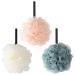 Shower Puff Loofah 3Pcs Mesh Puff Bath Sponge Body Exfoliating Mesh Shower Ball Shower Scrunchie for Men and Women