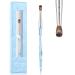 100% Pure Kolinsky Hair Acrylic Nail Brush Size 8,Oval Crimped Pressed Shaped Acrylic Nail Brushes,Acrylic Powder Brush Set Professional Manicure for DIY Home Salon,Blue #8 Crystal Blue
