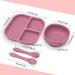 Mojinl Baby Silicone Dishes Set | 4-Piece BPA Free Suction Cup Tableware for Kids | Dishwasher Safe Pink Baby Dining Set - Buy Online on SooperMarket.com