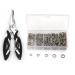 Pack of 201pcs Fishing Stainless Steel Split Rings 5 Sizes and Plier Set, Split Ring Capable of withstanding Large tensile Force and Fishing Plier Tool Kit for Saltwater Fishing Lure Connectors Black