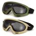 ARMADIO Airsoft Protective Goggles High Density Metal Mesh Goggle Military Tactical Goggles Safety Glasses for Outdoor Sports Army Green/Tan