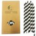 Black White Paper Straws Pack of 100 Black Stripe Cocktail Drinking Straws Biodegradable Disposable 6*197mm - Buy Online on SooperMarket.com
