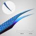 FEITA Diamond Grip Eyelash Extensions Tweezer 2Pcs - Japanese Steel Dolphin-shaped Precision Tweezers for False Lashes Application - Blue - Buy Online on SooperMarket.com