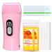 Roll on Wax Kit  Demine Honey Wax Roller Waxing Kit for Hair Removal  Soft Depilatory Wax for Sensitive Skin  Portable Digital Roll-On Wax Warmer for Women & Men with 2 Cartridge Refill 10 Wax-removing wipes and 100pcs W...