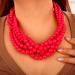 Shop Wiwpar Simulated Pearl Cluster Necklace Set | Multi Strand Twisted Pearl Jewelry - Pink Statement Bib Collar - Buy Online on SooperMarket.com