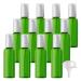 ZEOABSY 12 Pieces 100 ml Green Lotion Bottles with White Pump 100ml Empty PET Plastic Lotion Pump Bottle Cosmetic Gel Travel Container for Cosmetic Make up Cleaning + 2 x Funnel Green 100ml