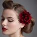 2 in 1 Artificial Big Rose Flower Hairpin Hair Clips Flower Brooch for Women Party (Dull Red) Dark Red - Buy Online on SooperMarket.com