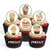 PRECUT Kawaii Coffee Edible Cupcake Toppers - Cute Kawaii Coffee Lover Theme Premium Thickness SWEETENED VANILLA - wafer card disc cake decorations (Pack of 12)