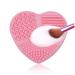 Heart Shape Color Removal Sponge & Makeup Brush Cleaning Box Pink Scrubber Mat for Eye Shadow & Makeup Brushes - Buy Online on SooperMarket.com