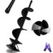LONGRUN Ice Auger, Ice Augers for Ice Fishing, Power Auger Drill Bit for Ice Post Hole Digger with Interchangeable & Sharp Blade, Ice Auger Bit for Fishing, Burrowing, Drilling-6"x 29"