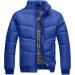 Winter Men's Padded Hooded Coat | Blue X-Large Puffer Jacket with Pockets - Buy Online on SooperMarket.com