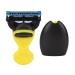 Manual Rotating Blade Razor for Men - Corded Hair Removal Tool with Removable Head | Beard Care Set (Yellow) - Buy Online on SooperMarket.com