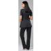 HAPPY MAMA Maternity Nursing Nightwear Set - Top, Pants & Robe 558p (Graphite Melange/Black) - Buy Online on SooperMarket.com