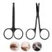 CXAFQ 2Pcs Professional Small Ear Nose Hair Scissors with Curved Safety Blades & Rounded Tip for Trimming Small Details Facial Hair Trimming Nasal Hair(Black)
