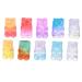 Anneome 50pcs Earrings Headwear Bear Hair Clips Accessories Glittering Head Ties Headdress Diy Gradient