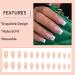 French Tips Press on Nails - Nude & White Acrylic Designs for Women | Stick on Fake Nails for Manicure Decoration - Buy Online on SooperMarket.com