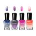 Temperature Change Nail Polish Colour Temperature Control Nail Polish - Long-Lasting Nail Polish Set - Colour Changing Temperature Control Nail Polish Nail Art Design Without UV Lamp (B Set)