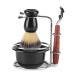 Bordstract 4-part shaving set shaving brush set made of stainless steel stand holder brush shell shaving set for husband father or friend