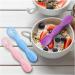 Vicloon Baby Fork and Spoon 4Pcs Set - Silicone Self Feeding Utensil for Infant Toddler - Easy Grip Soft Spoon Toddler Cutlery Kit - First Led Training Weaning - Blue/Pink/Purple/Green - Buy Online on SooperMarket.com