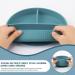 Baby Feeding Set: Silicone Bib, Suction Bowl, Spoon, Fork - Grey | Toddler Utensils for Baby Led Weaning (6 Months+) - Buy Online on SooperMarket.com