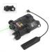 NOBUHIRO Airsoft PEQ 15 Laser Sights, IR Laser + Green Laser + White LED Flashlight + White LED & Green Laser 4 Modes, Plastic PEQ Box Aiming Laser with Tactical Pressure Switch Black