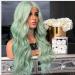 BGHJUE African Wig - Big Green Wave Lace Front Human Hair Wig | Pre Plucked Brazilian Straight Wig with Baby Hair - Buy Online on SooperMarket.com