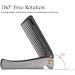 Folding Stainless Steel Beard Comb with Round Teeth - Pocket Size for Household, Barber & Salon Use (2#) - Buy Online on SooperMarket.com