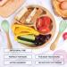 77 Star Bamboo Baby Weaning Set | Suction Bowl, Plate, Spoon & Fork | Non-Slip Baby Feeding Set with Strong Detachable Suction Base | Mist Color - Buy Online on SooperMarket.com