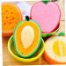 3-Piece Fruit Shaped Cartoon Bath Sponge Set | Bathroom Cleaning Supplies - Buy Online on SooperMarket.com