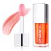 SBHEANGBA Moisturizing Lip Oil No-Sticky Lip Gloss Tinted Lip Balm Lip Care Long Lasting Clear Liquid Lipsticks Plump Lip Glow Oil For Dry Lip's Moisturizing Hydrating And Nourishing Pack of 1 02# Coral