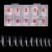 TRIXES French Clear Acrylic Nail Tips - 500 x Nail Extensions in Coffin and Square Shape for DIY Manicure and Gel Vanish - Transparent - Buy Online on SooperMarket.com