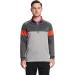 Men's Slim Fit Quarter Zip Golf Pullover - Performance Wicking Raglan Long Sleeve Sweatshirt | Dark Grey/Light Grey/Orange - Large - Buy Online on SooperMarket.com