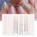 3D Rose Gold Metal Nail Stickers - Self-Adhesive Nail Art Decals for DIY Manicure | 8 Sheets of Stripe Lines & French Tips - Buy Online on SooperMarket.com