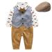 Volunboy Baby Boys Gentleman Suit Toddler Formal Waistcoat Outfit Wedding Shirts + Vest +Bow Tie 4 PCS Set 12-18 Months Fox