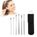 Clinitial Ear Wax Removal Kit Innovative Spring Ear Wax Cleaner Tool Set Medical Grade Stainless Steel Spiral Ear Wax Remover with Storage Box (Black)