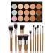 15 Colors Cream Contour Foundation Concealer Palette Kit with 11pcs Bamboo Brush - Buy Online on SooperMarket.com