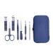 Ikadiya manicure set professional 7pcs Sortchable trip essential nail clips set fashion professional stainless steel nail snap pedicure professional nail clip set Blu blue