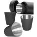 Outdoor SAXX 5-Part Stainless Steel Drinking Cup Set | Metal Schnapps Cups with Leather Bag | Ideal Flat Man Accessories in Black - Buy Online on SooperMarket.com