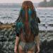 CAKURE Boho Feather Headbands Indian Gypsy Costume Feather Headpiece Blue Hippie Headband Hair Band Festival Headdress Handmade Feather Hair Accessories (Type A)