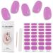Kalolary 32PCS Cured Gel Nail Polish Strips Adhesive Full Wrap Gel Nail Art Sticker Waterproof Gel Nail Wrap Stickers with Nail File and Stick(UV/LED Lamp Required) (Purple)
