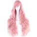 YEESHEDO 32 Inch Long Wavy Curly Cosplay Wig with Bangs - Heat Resistant Synthetic Hair for Women - Pink - Buy Online on SooperMarket.com